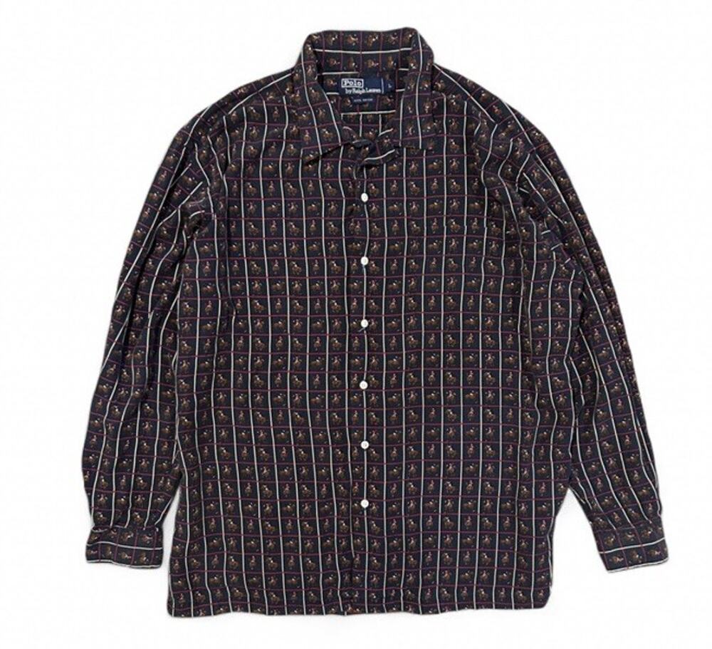 Polo Ralph Lauren Rare VTG Equestrian Horse Long Sleeve Button Up Shirt Men’s L